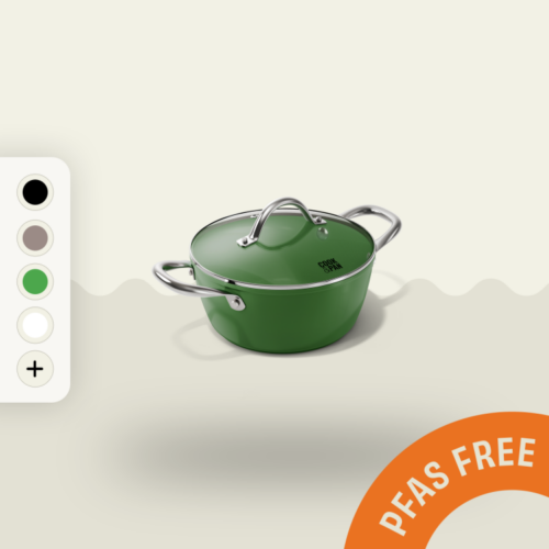 Groen | Inductie Kookpan 20 cm | met deksel | Cook & Pan