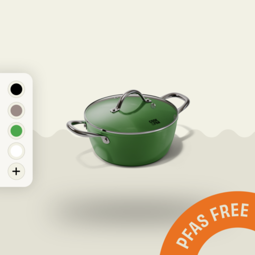 Groen | Inductie Kookpan 24 cm | met deksel | Cook & Pan