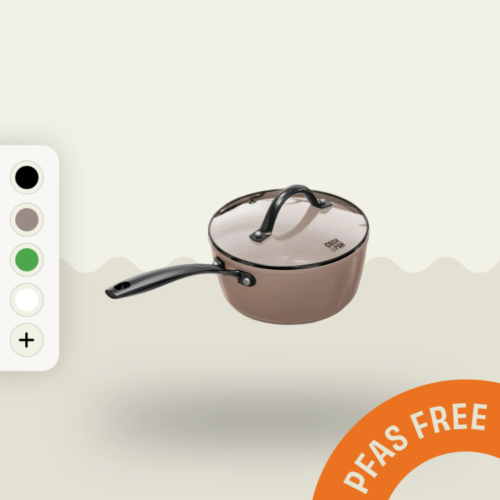 Taupe | Steelpan 18 cm | met deksel | Cook & Pan