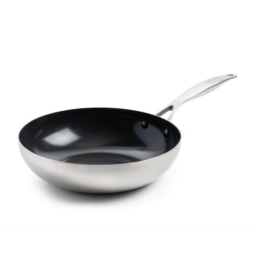 Geneva | Zilver | Keramische Wokpan 28 cm | GreenPan