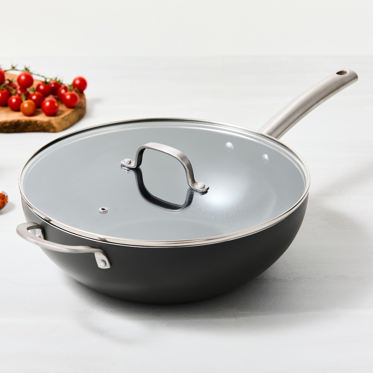 Murray | Keramische Wokpan 32 cm | met deksel | Isenvi